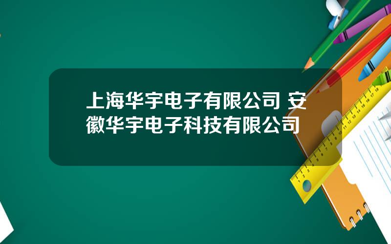 上海华宇电子有限公司 安徽华宇电子科技有限公司